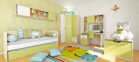 Детская комната Эппл (Зеленый/Белый/корпус Клен) в Назарово - nazarovo.katalogmebeli.com | фото 5