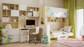 Детская комната Флёр (Белый/корпус Клен) в Назарово - nazarovo.katalogmebeli.com | фото