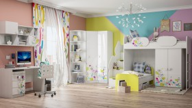 Детская комната Флер (Белый/корпус Выбеленное дерево) в Назарово - nazarovo.katalogmebeli.com | фото 3