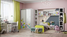 Детская комната Флер (Белый/корпус Выбеленное дерево) в Назарово - nazarovo.katalogmebeli.com | фото