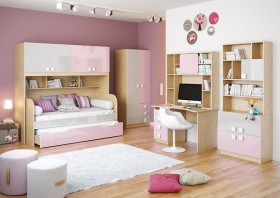 Детская комната Грэйси (Розовый/Серый/корпус Клен) в Назарово - nazarovo.katalogmebeli.com | фото 2