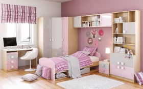 Детская комната Грэйси (Розовый/Серый/корпус Клен) в Назарово - nazarovo.katalogmebeli.com | фото 3