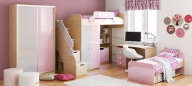 Детская комната Грэйси (Розовый/Серый/корпус Клен) в Назарово - nazarovo.katalogmebeli.com | фото 5