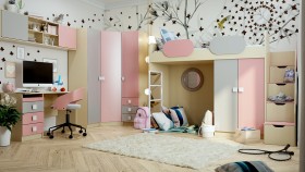 Детская комната Грэйси (Розовый/Серый/корпус Клен) в Назарово - nazarovo.katalogmebeli.com | фото