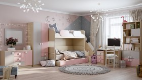 Детская комната Грэйси (Розовый/Серый/корпус Клен) в Назарово - nazarovo.katalogmebeli.com | фото 12