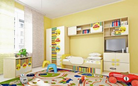 Детская комната Клаксон (Бежевый/корпус Клен) в Назарово - nazarovo.katalogmebeli.com | фото 2