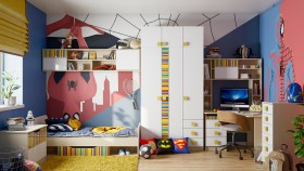 Детская комната Клаксон без машинок (Белый/корпус Клен) в Назарово - nazarovo.katalogmebeli.com | фото 1