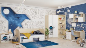 Детская комната Санни (Белый/корпус Клен) в Назарово - nazarovo.katalogmebeli.com | фото 2