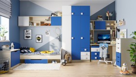Детская комната Скай (Синий/Белый/корпус Клен) в Назарово - nazarovo.katalogmebeli.com | фото 1