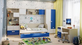 Детская комната Скай Люкс (Синий/Белый/корпус Клен) в Назарово - nazarovo.katalogmebeli.com | фото 1