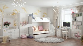 Детская комната Совушки (Белый/корпус Выбеленное дерево) в Назарово - nazarovo.katalogmebeli.com | фото 3