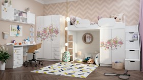 Детская комната Совушки (Белый/корпус Выбеленное дерево) в Назарово - nazarovo.katalogmebeli.com | фото