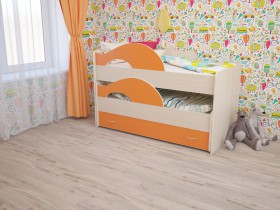 Кровать детская Радуга 1600 Млечный дуб/Венге в Назарово - nazarovo.katalogmebeli.com | фото 3