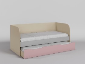 Диван-кровать Грэйси (Розовый/Серый/корпус Клен) в Назарово - nazarovo.katalogmebeli.com | фото