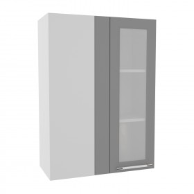Гарда ВПУС 650 шкаф верхний угловой со стеклом высокий (Белый/корпус Серый) в Назарово - nazarovo.katalogmebeli.com | фото