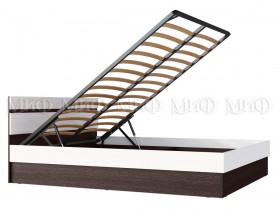 Ким кровать с подъемным механизмом 1,4 (Венге/белый глянец) в Назарово - nazarovo.katalogmebeli.com | фото 2