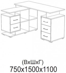 Компьютерный стол угловой СКМУ-3 белый в Назарово - nazarovo.katalogmebeli.com | фото 2