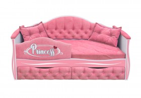 Кровать 160 серии Иллюзия 2 ящика 36 Розовый (мягкий бортик/подушки) в Назарово - nazarovo.katalogmebeli.com | фото