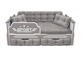Кровать 160 серии Спорт 2 ящика 45 Серый (подушки) в Назарово - nazarovo.katalogmebeli.com | фото