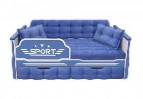 Кровать 160 серии Спорт 2 ящика 85 Синий (подушки) в Назарово - nazarovo.katalogmebeli.com | фото