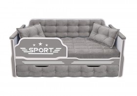Кровать 170 серии Спорт 1 ящик 45 Серый (подушки) в Назарово - nazarovo.katalogmebeli.com | фото