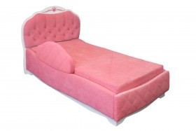Кровать 190 Гармония Lux 36 Розовый (мягкий бортик) в Назарово - nazarovo.katalogmebeli.com | фото