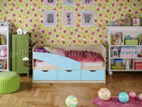 Кровать Бабочки 1,6м (Голубой матовый) в Назарово - nazarovo.katalogmebeli.com | фото