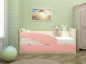Кровать Бабочки 1,6м (Розовый металлик) в Назарово - nazarovo.katalogmebeli.com | фото 1