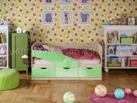 Кровать Бабочки 1,6м (Салатовый металлик) в Назарово - nazarovo.katalogmebeli.com | фото