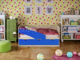 Кровать Бабочки 1,6м (Синий матовый) в Назарово - nazarovo.katalogmebeli.com | фото