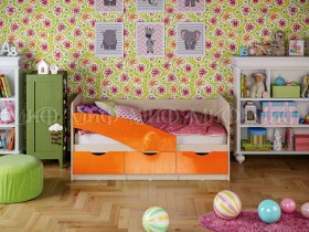 Кровать Бабочки 1,8м (Оранжевый металлик) в Назарово - nazarovo.katalogmebeli.com | фото