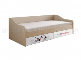 Кровать Boy Вега 0,9 м (Дуб беленый/Белый глянец/фотопечать) в Назарово - nazarovo.katalogmebeli.com | фото