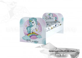 Кровать детская КР-08 Тойс (белый/белый,фотопечать Little Pony) в Назарово - nazarovo.katalogmebeli.com | фото