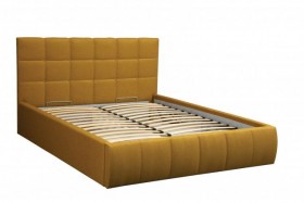 Кровать "Диана" ш. 1400 (Н=1010мм) (жаккард горчица) в Назарово - nazarovo.katalogmebeli.com | фото 1