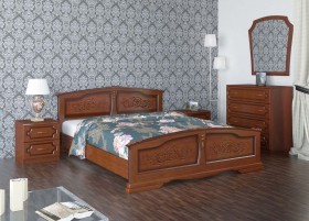 Кровать Елена из массива сосны 1200*2000 Орех в Назарово - nazarovo.katalogmebeli.com | фото