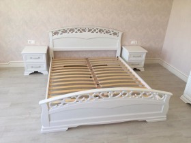 Кровать Грация-1 из массива сосны 1600*2000 Белый античный в Назарово - nazarovo.katalogmebeli.com | фото 9