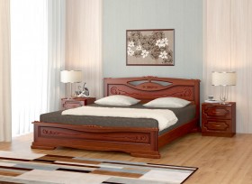 Кровать Карина-7 из массива сосны 1400*2000 Орех в Назарово - nazarovo.katalogmebeli.com | фото