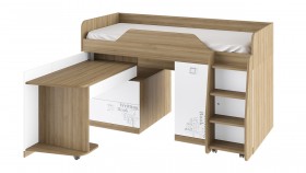 Кровать комбинированная «Оксфорд» (Ривьера/Белый с рисунком) в Назарово - nazarovo.katalogmebeli.com | фото 3