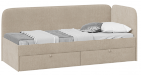 Кровать «Молли» с мягкой обивкой (900) тип 1 (Микровелюр Scandi Cream 03) в Назарово - nazarovo.katalogmebeli.com | фото