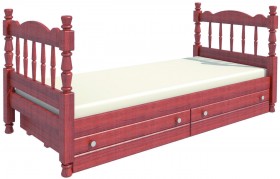 Кровать одинарная Аленка из массива сосны 800*1890 Орех в Назарово - nazarovo.katalogmebeli.com | фото 2