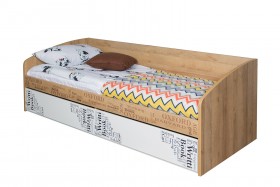 Кровать с 2 ящиками «Оксфорд» (Ривьера/Белый с рисунком) в Назарово - nazarovo.katalogmebeli.com | фото 3