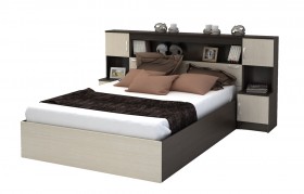 Кровать с прикроватным блоком КР 552 Спальня Basya (венге/белфорт) в Назарово - nazarovo.katalogmebeli.com | фото