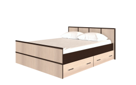 Кровать Сакура с настилом и ящиками 1,4 (Венге/Лоредо) в Назарово - nazarovo.katalogmebeli.com | фото