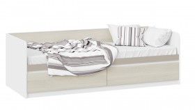 Кровать «Сканди» с 2 ящиками Дуб Гарден/Белый/Глиняный серый в Назарово - nazarovo.katalogmebeli.com | фото 1
