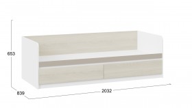 Кровать «Сканди» с 2 ящиками Дуб Гарден/Белый/Глиняный серый в Назарово - nazarovo.katalogmebeli.com | фото 3