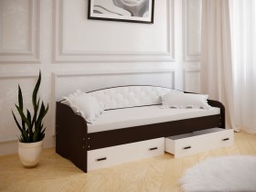 Кровать Софа-7 с мягкой спинкой (800х1900) Венге/ Белый в Назарово - nazarovo.katalogmebeli.com | фото