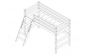 Кровать Соня вариант 6 полувысокая с наклонной лестницей Лаванда в Назарово - nazarovo.katalogmebeli.com | фото 3