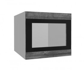 Лофт ВПГСФ 500 шкаф верхний горизонтальный со стеклом высокий с фотопечатью (Дуб бурый/корпус Серый) в Назарово - nazarovo.katalogmebeli.com | фото