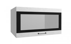 Лофт ВПГСФ 800 шкаф верхний горизонтальный со стеклом высокий с фотопечатью (Штукатурка белая/корпус Серый) в Назарово - nazarovo.katalogmebeli.com | фото