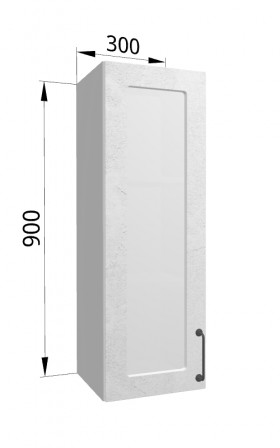 Лофт ВПС 300 шкаф верхний со стеклом высокий (Штукатурка белая/корпус Серый) в Назарово - nazarovo.katalogmebeli.com | фото